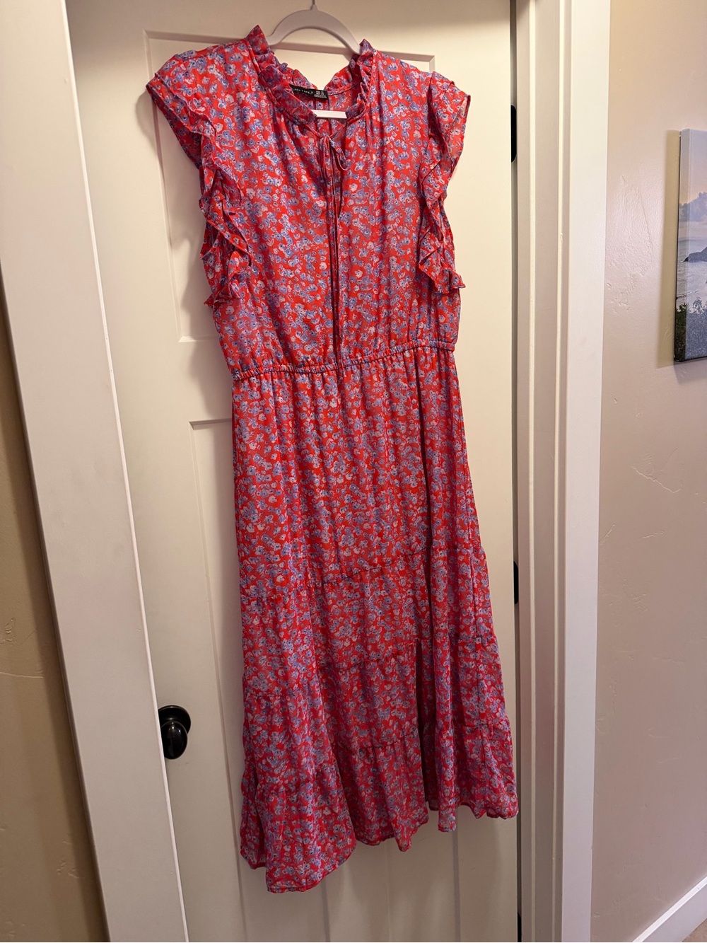 Women’s Floral Ruffle Midi Dress